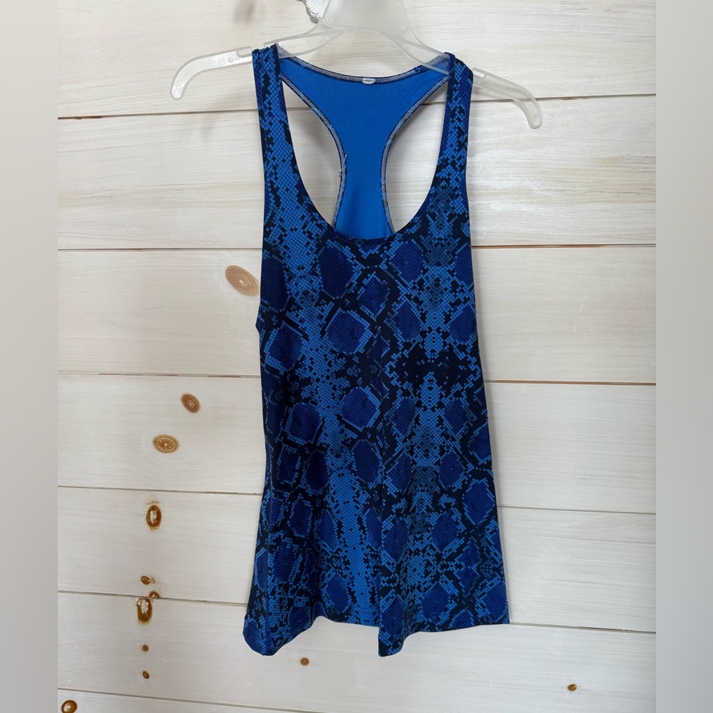 Lululemon Athletica Blue Snake Print Racerback Tank